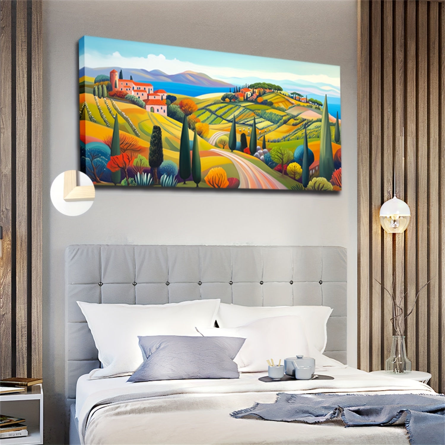 TEMU Suitable For Bedroom, Living Room, Dining Room And Other Room Decoration, Suitable For Any Age Group, Cartoon Color , Framed Oil Painting,