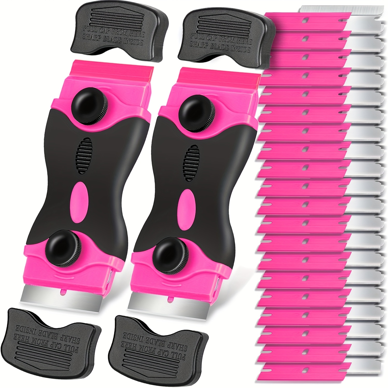 2 double ended scraper tools with 10 metal   and 10 plastic   multi purpose cleaning scraper suitable for decals stickers labels bonding   removal scraper for cleaning windows stovetops ovens floors
