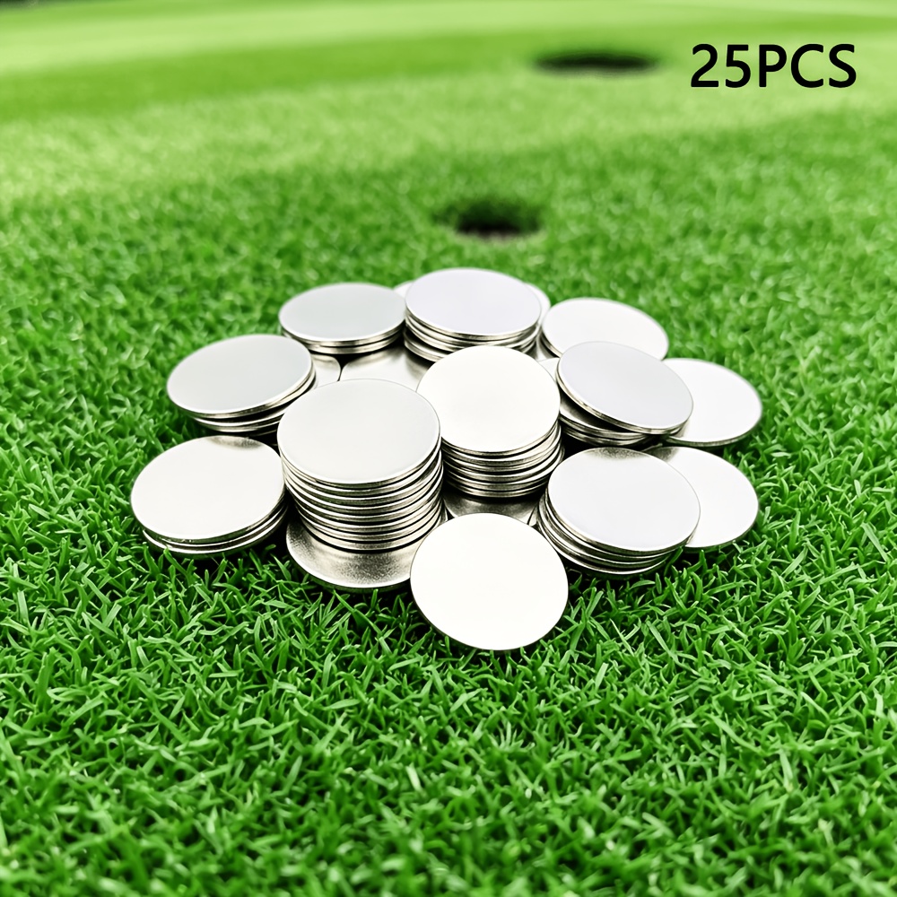 TEMU 25pcs Golf Ball Markers, 25mm Small Golf Ball Marker Discs, Stainless Steel, Non-magnetic