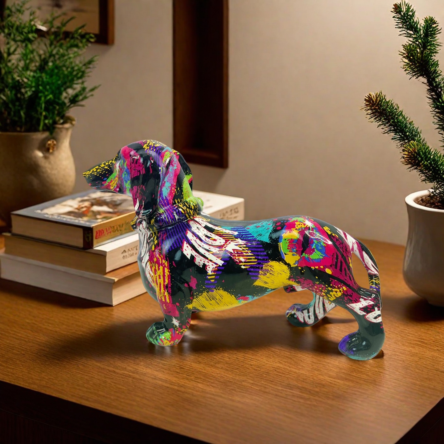 a   dachshund statue a cute and abstract decorative piece for the desktop suitable for placement   room coffee table bedroom nightstand office desk or hallway shelf and     as a holiday gift Product details 2