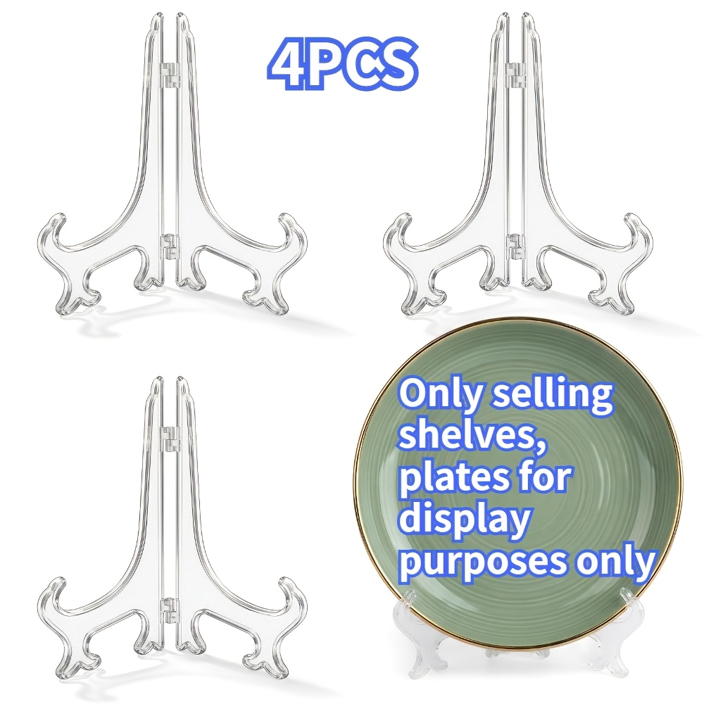 TEMU 4pcs Support d'affichage transparent, Présentoir style étagère à photos, Support de planche à photos transparent pliable, Convient pour , les