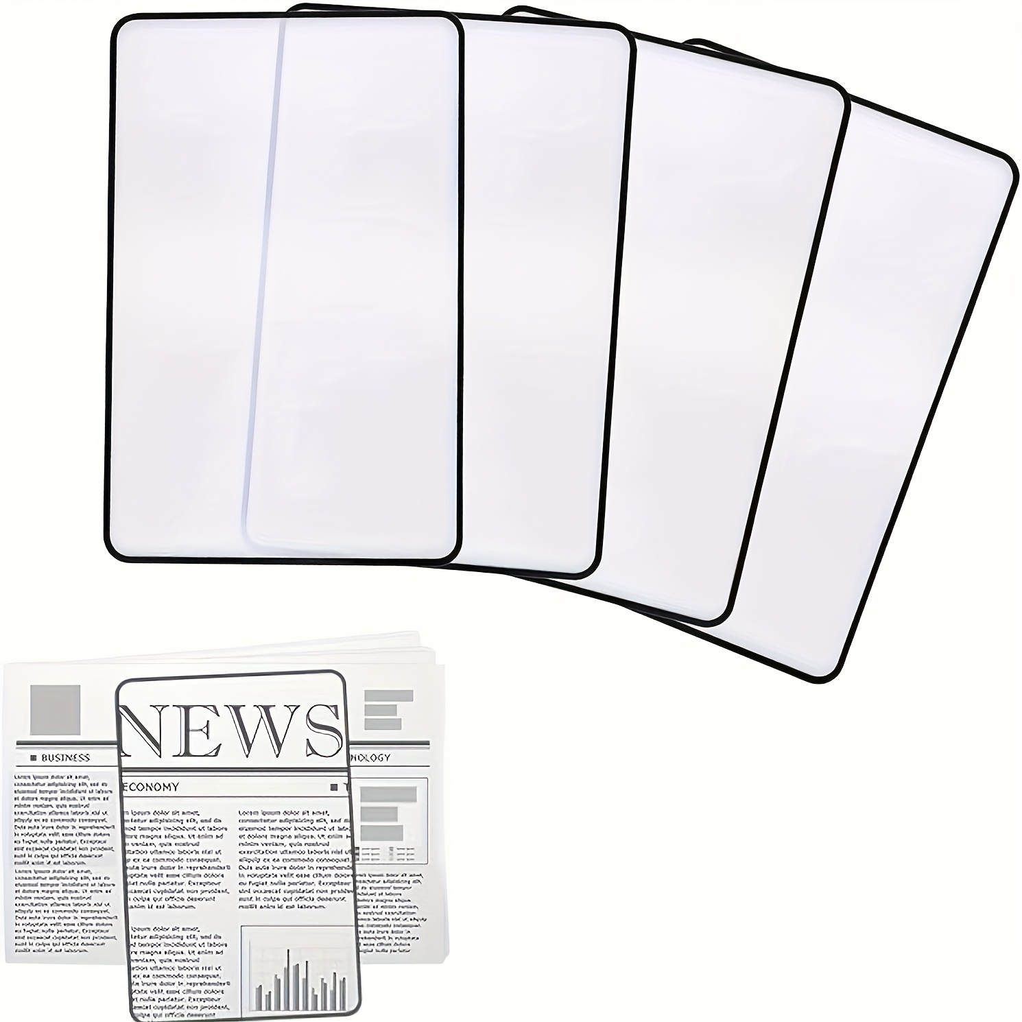4pcs 8pcs magnifying lens suitable for reading   lightweight optical plastic finenne   phone screen magnifier for   maps smartphones tablets device