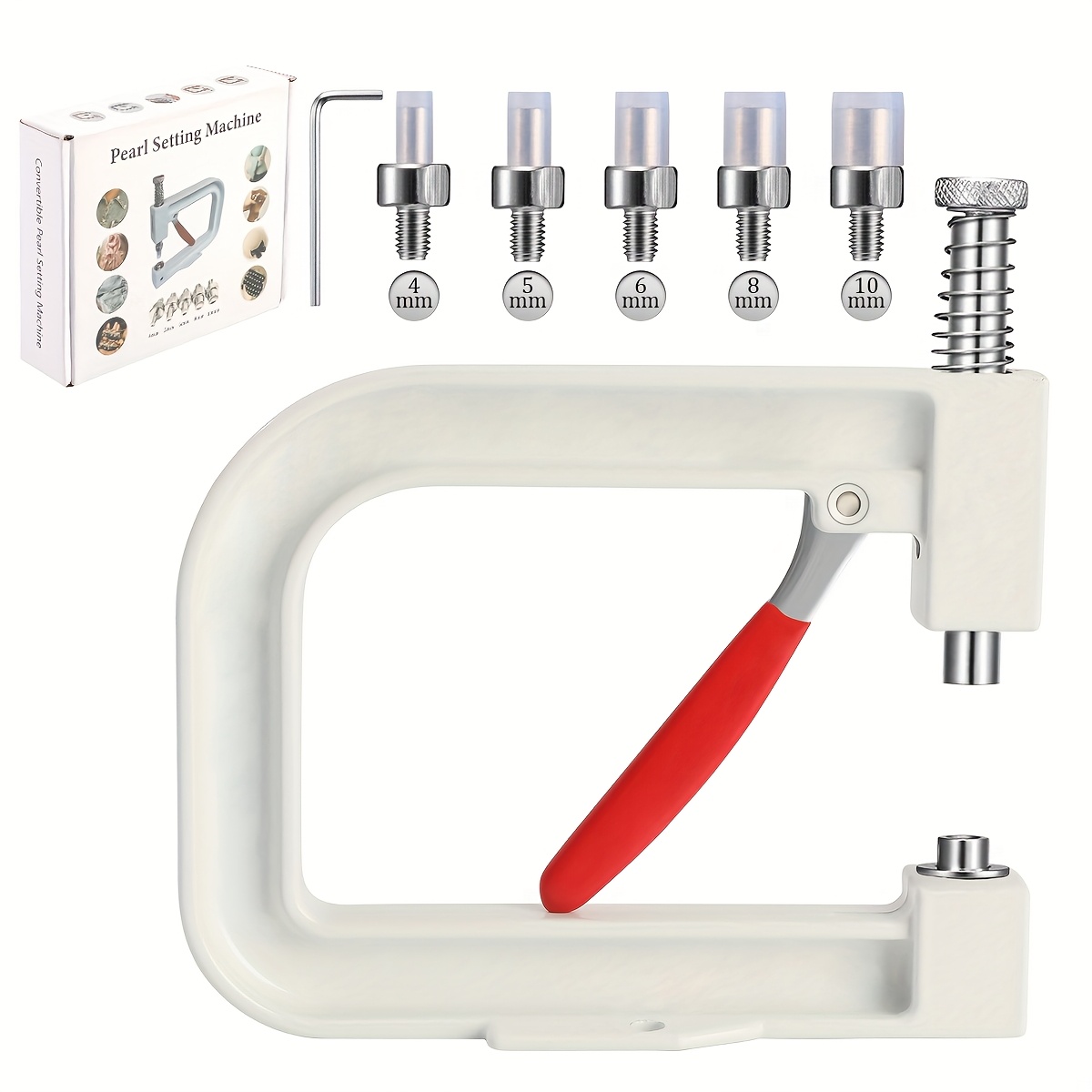 TEMU Jewelry Making Kits, About 3/1pc Artificial Related Beads Hand Press Artificial Related Setting Tool Set, Beads Rivet Fixing Machine, Diy