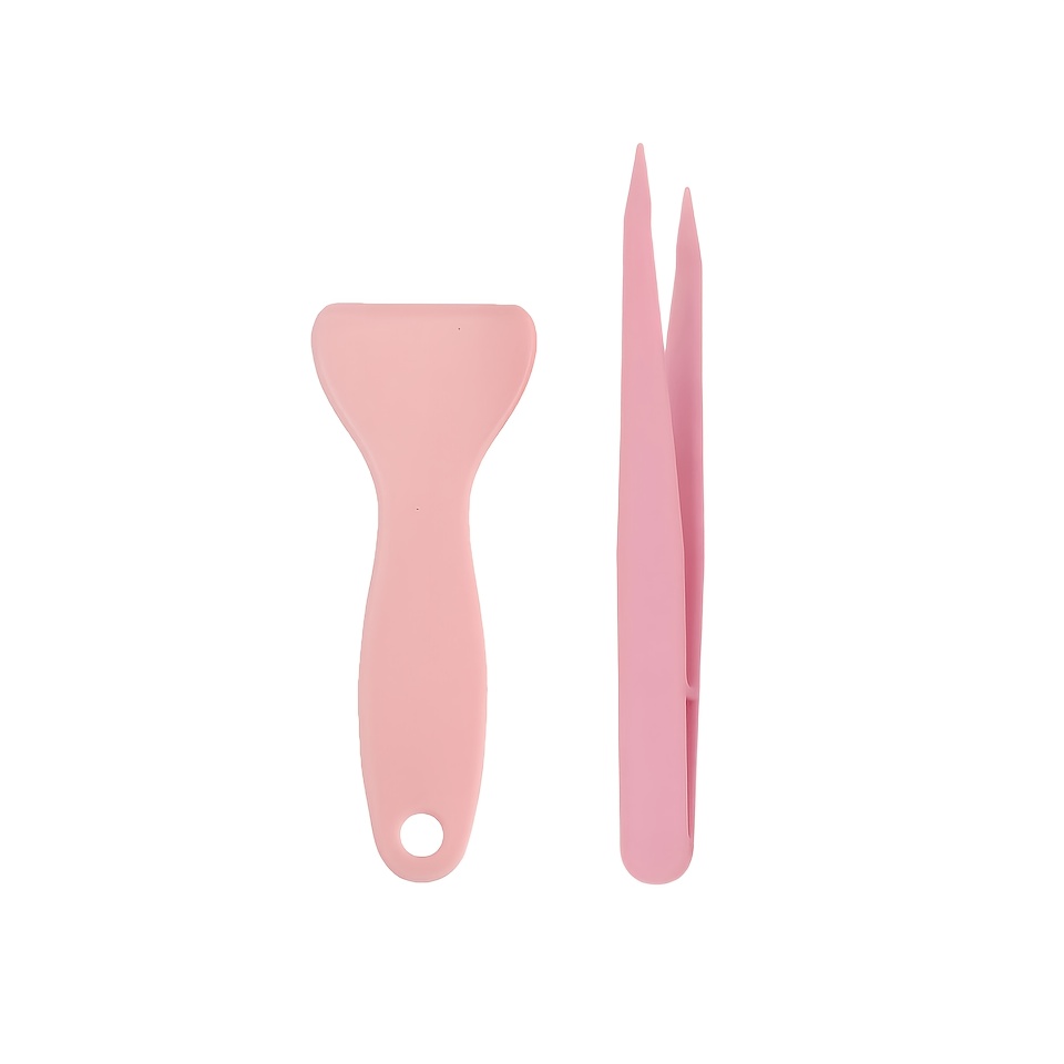TEMU 2pcs Set Of Stickers, Multifunctional Handheld Craft Supplies, Hand Tools, Plastic Tweezers And Scrapers, Multifunctional Stationery Diy Hand
