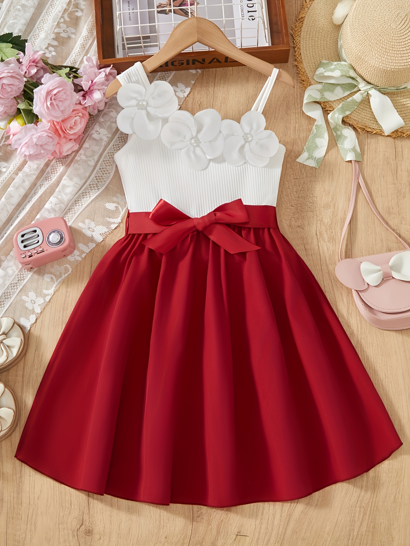 big girls dresses LUOGENLI Size 12 Plus Size Girls Dresses Ruffled Classical Puff Sleeve Waist Dress Belt Gown Graduation Dresses For Girls 12-14 Bodycon Red 14-15 Years please add $25.00 Big Girls' & Tweens (Sizes