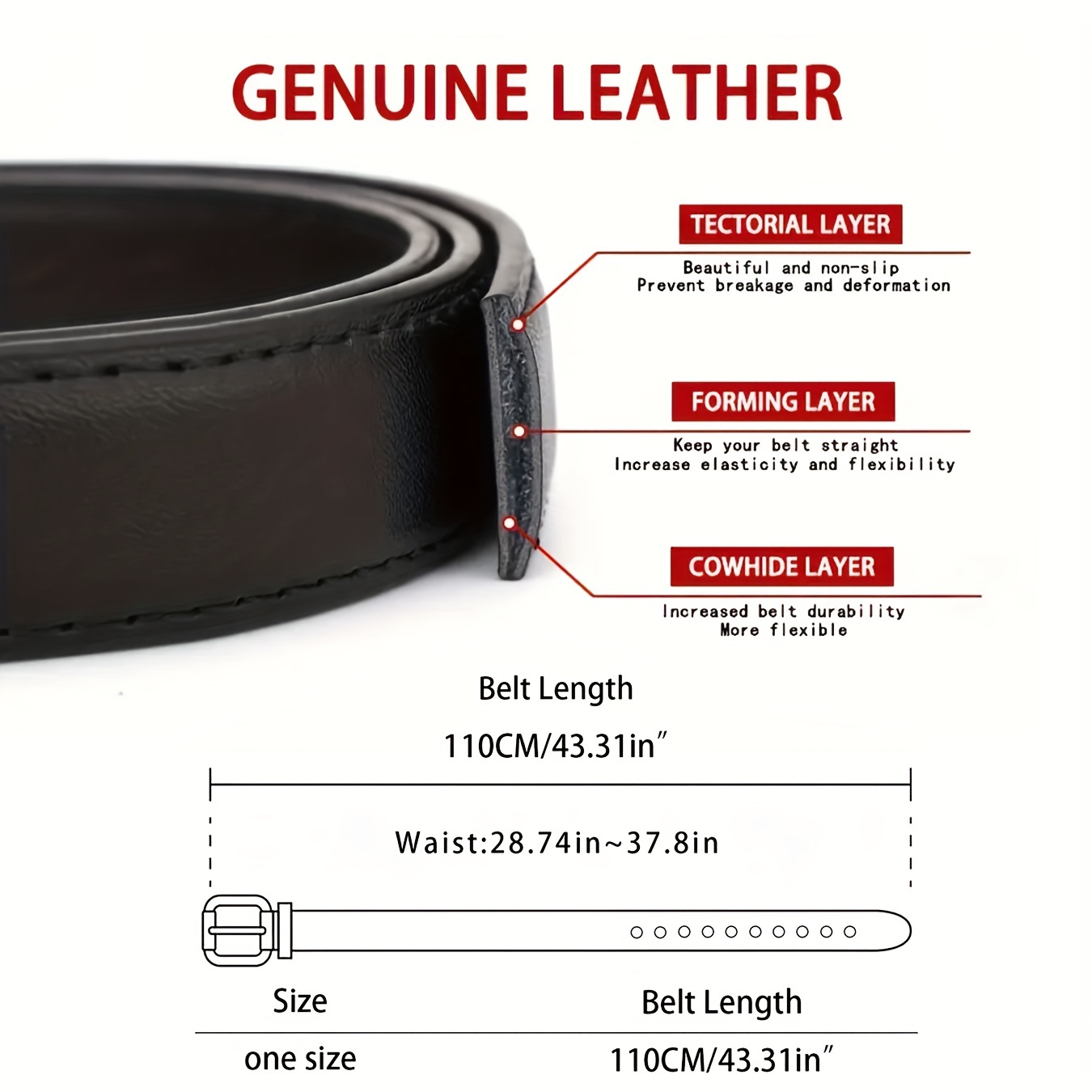 Women's Soft and Durable Leather Belt