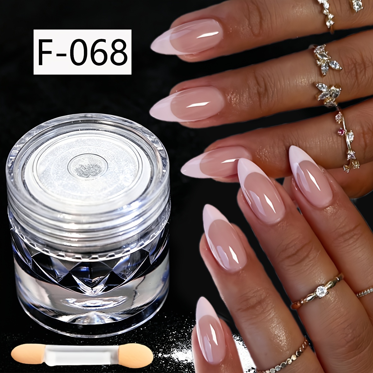 Aurora White Chrome Nail Powder, Iridescent Plating Dust, Metallic Mirror Pearlescent Ice Transparent Mermaid Glitter Kit For Nail Art Decoration