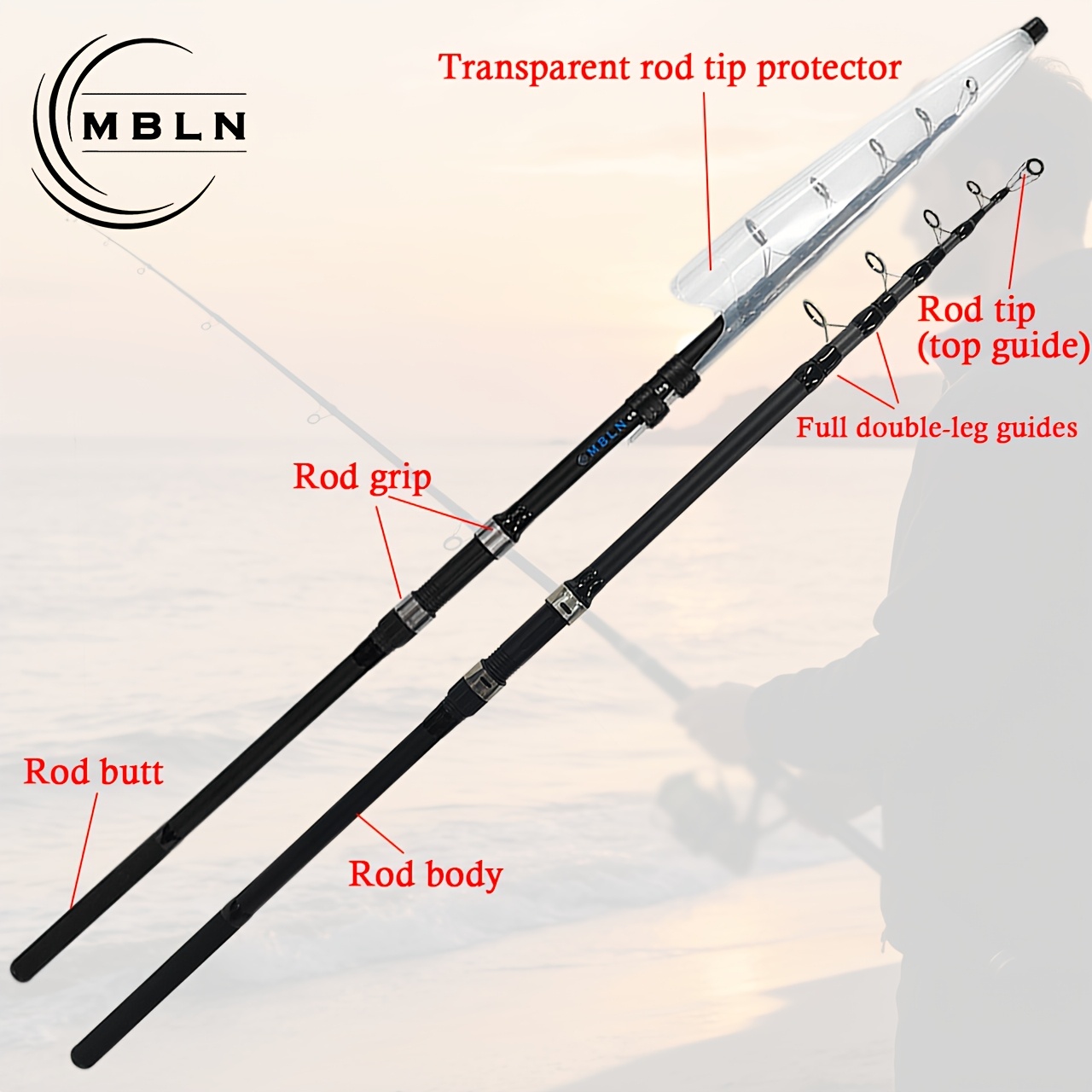 extra fast rods g loomis Jig & Worm Casting Rod and drastic weight reduction Blister-pack Fishing Rod Set, suzuki Color:Natural Blue Gill