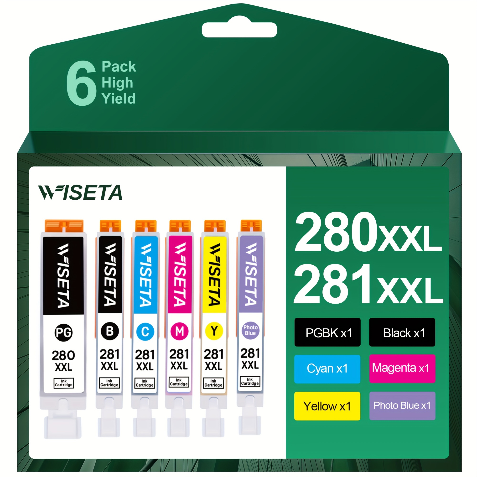 

Wiseta Replacement For Pgi-280xxl Pgi 280 Xxl Compatible With Pixma Tr7520 Tr8520 Ts6120 Ts6220 Ts8120 Ts8220 Ts9120 Ts9520 Printer (6 Pgbk)