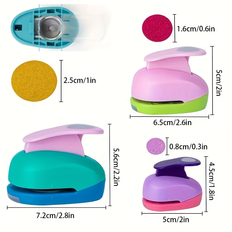 3pcs Manual Round Hole Punch Craft Tool for Paper Crafts