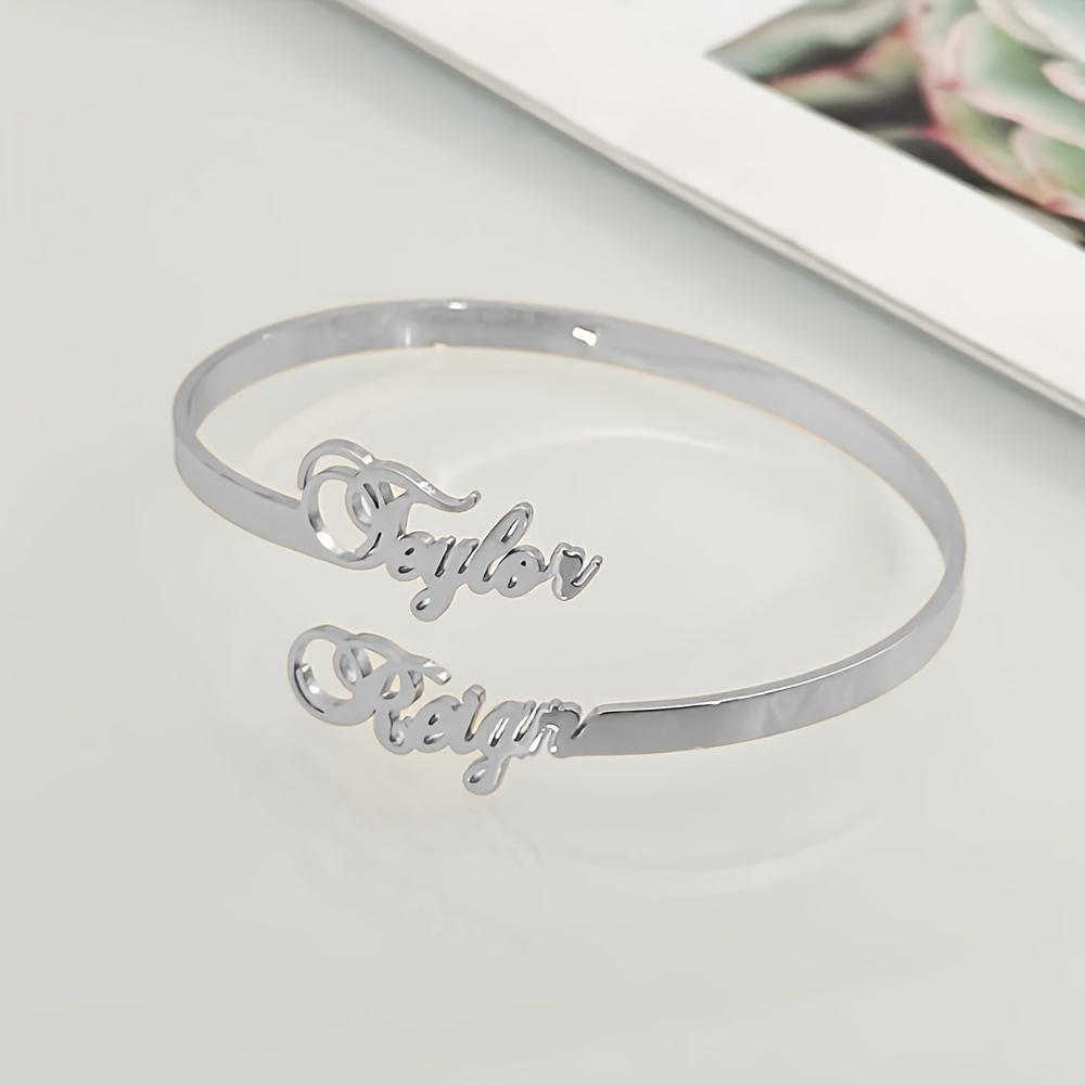 TEMU Custom-made Bracelets Featuring 2 Names, Personalized Name Bracelets, Unique Bracelets, Couple Bracelets, Exquisite Letter Bracelets, Gifts For