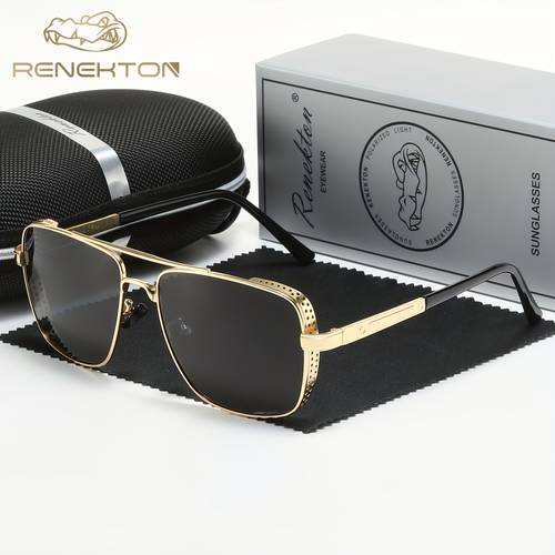 lunettes de soleil pour homme, monture carrée daffaires avec jonc intérieur, style punk pour la pêche air et la conduite