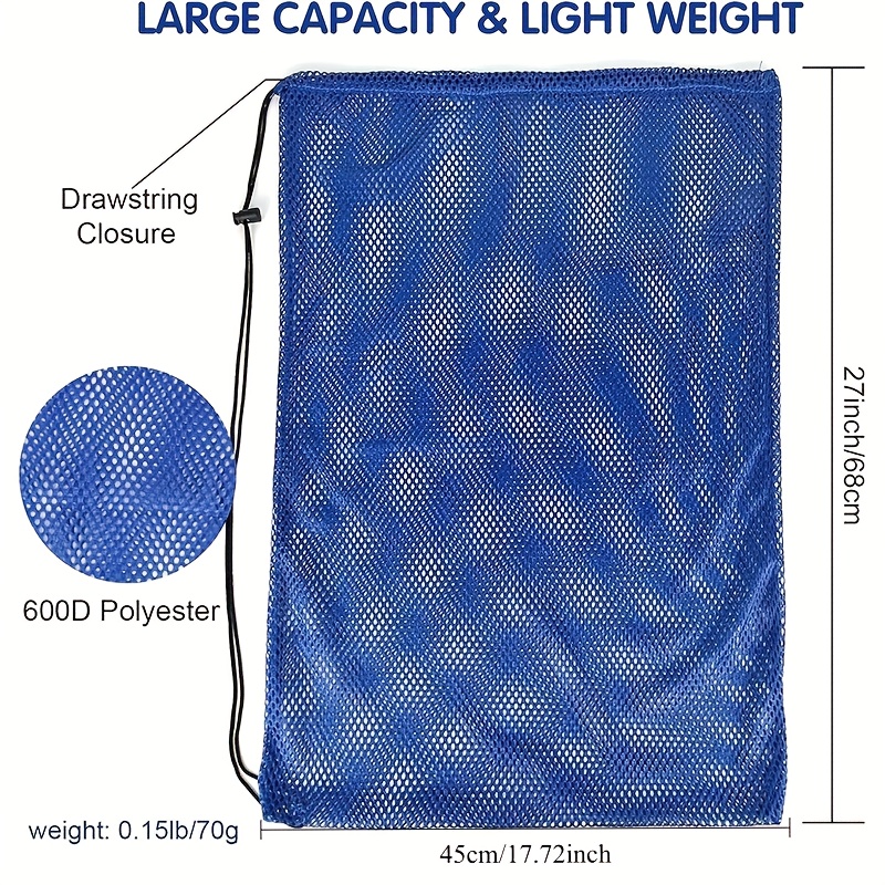 2 Stück   Sport Mesh-Ausrüstungstaschen – Strapazierfähige Nylon-Zugbeutel mit Verschluss & ID-Tag, atmungsaktive Mesh-Paneele für Bälle, Schwimmausrüstung, Wäsche, Spielzeug – Mehrere Größen & Farben, Waschbeutel