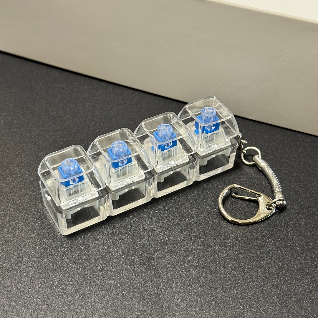 Image of [2d Flat] [2d Flat] 1pc Press Keyboard Keychain, 4-in-1 Design, Acrylic Material, , Hung On Bags, Keychain Decoration, Ideal Gift For Men And Women