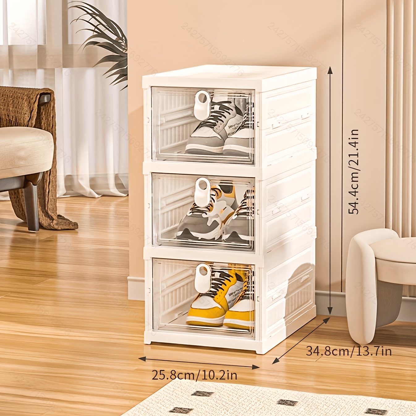 klappbarer schuhschrank transparenten türen