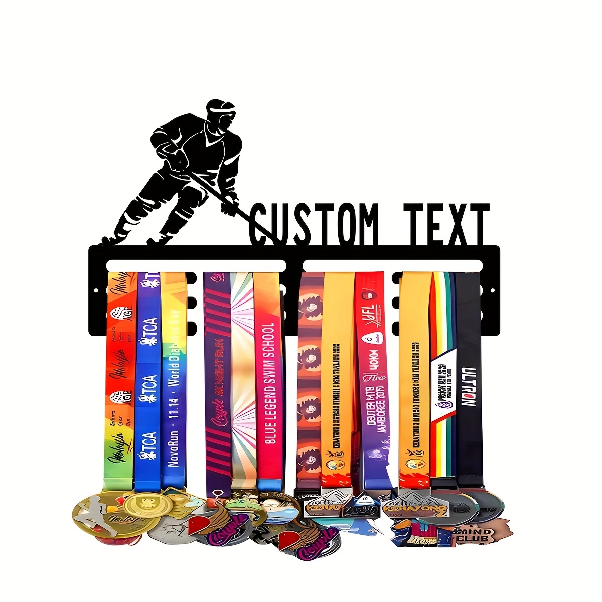 TEMU [Personnalisé] 1pc Support de suspension pour médaille de de hockey personnalisé, Support de présentation de médaille de de hockey personnalisé