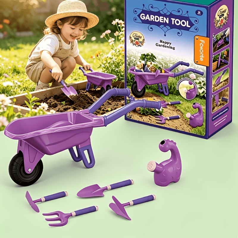Image of Outdoor Gardening Toy Set - Universal For Boys And Girls - Small Tricycle - Backyard Pretend Play Toy - Tool Set - Gardening Toy Set - Birthday And Christmas Gift