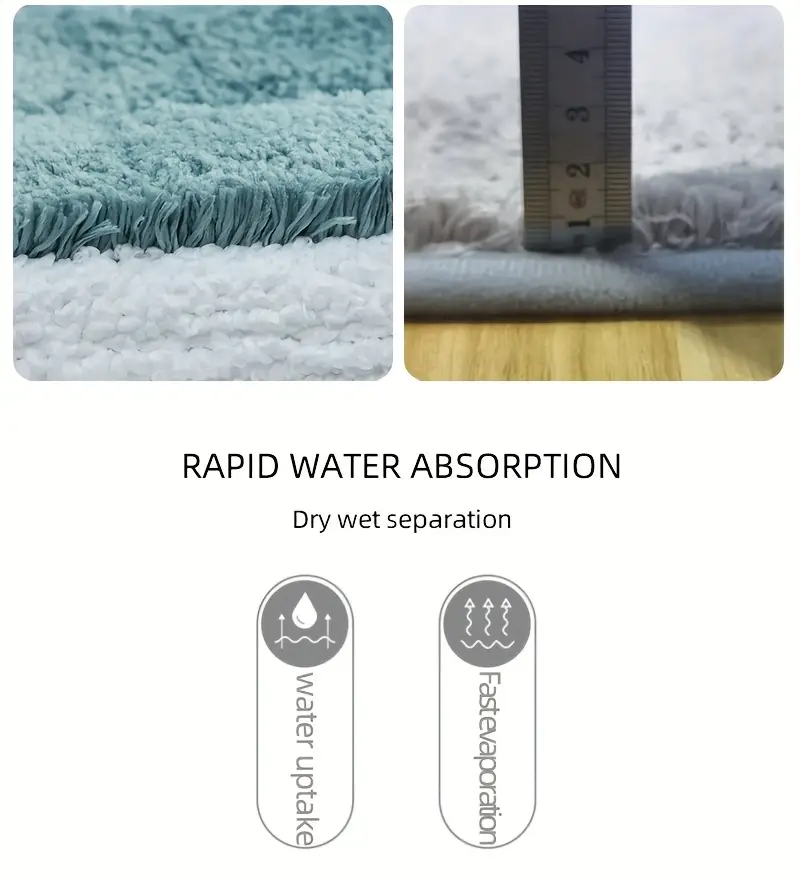 1pc striped flocking bath mat luxury thick ultra bathroom door mat non slip super soft absorbent bath rug machine washable bathroom mat suitable for bedroom living room kitchen entrance mat Product details 7