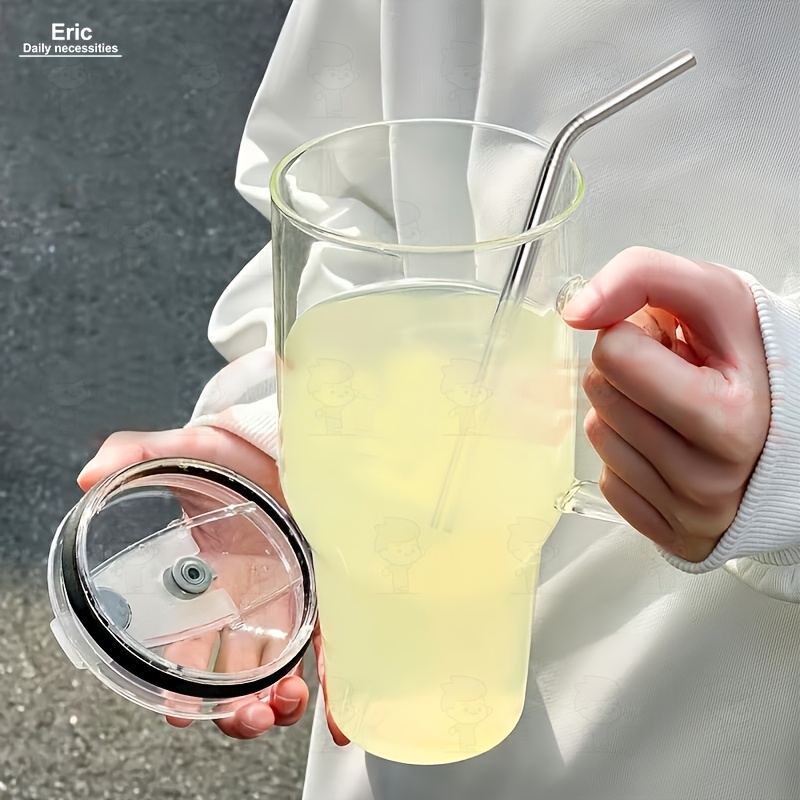 TEMU A Set Of Large-capacity 1200ml/42.2oz Car Water Cups With Lids And Straws, Suitable For Iced Coffee, Juice, Milk, Beer, Gifts For, Very Suitable For Outdoor Travel And The For Christmas Gifts.