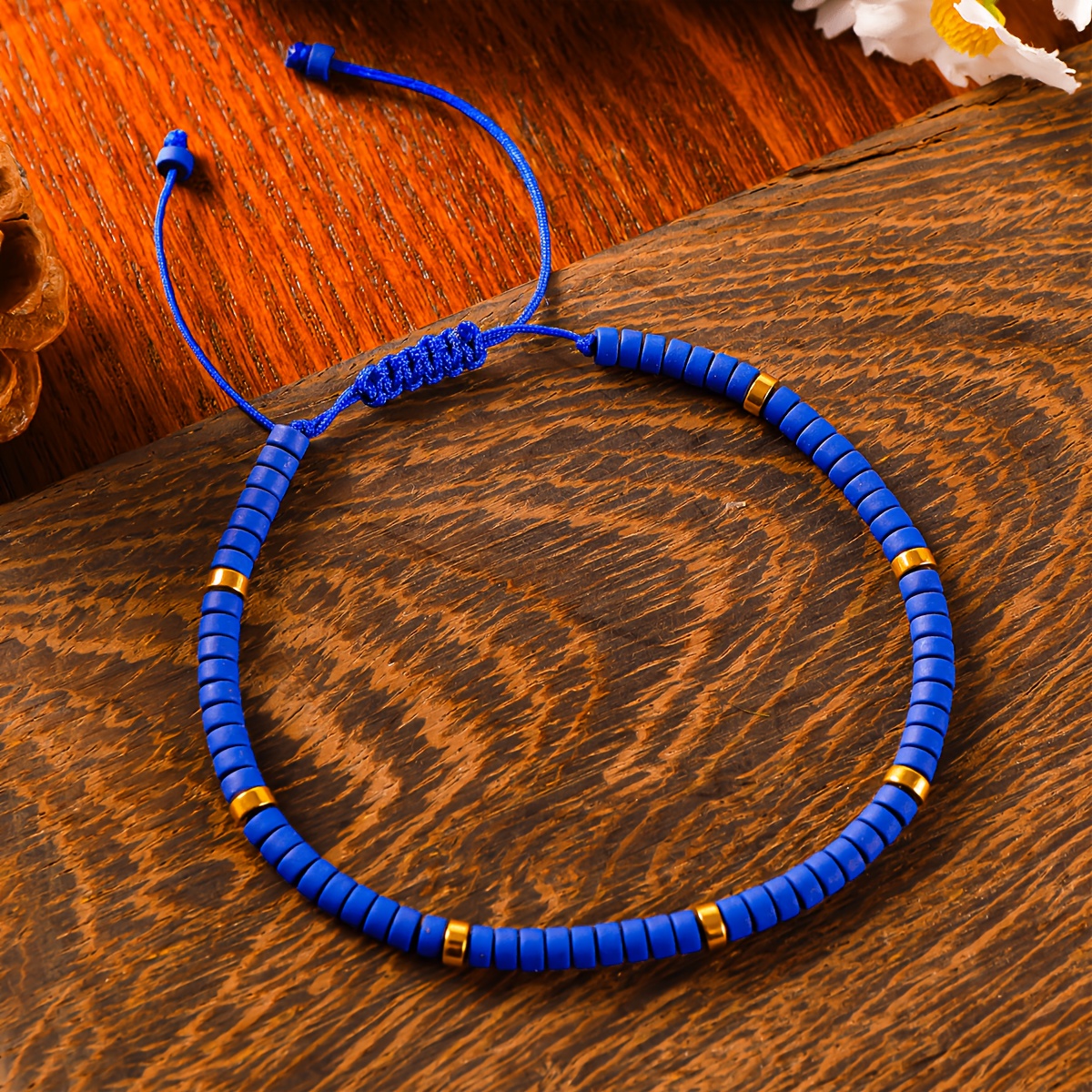 TEMU Natural Stone Adjustable Bohemian Braided Bracelet - Grounding Stone Jewelry Suitable For , Calming Gift For Daily Wear, Meditation,