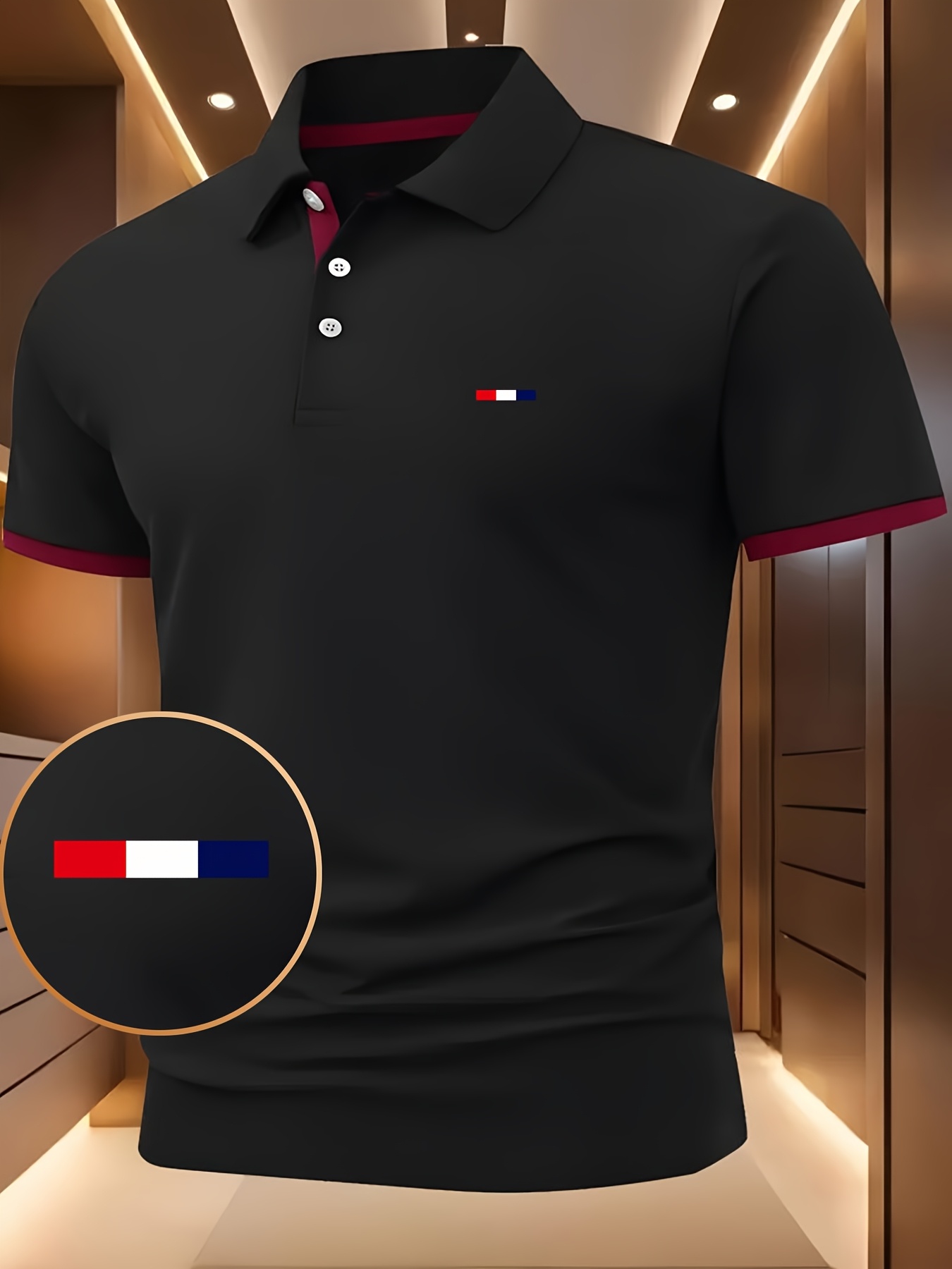 mens navy blue geometric print   shirt casual summer short sleeve with collar button   lightweight polyester fabric for outdoor activities casual summer wear stylish geometric pattern   0