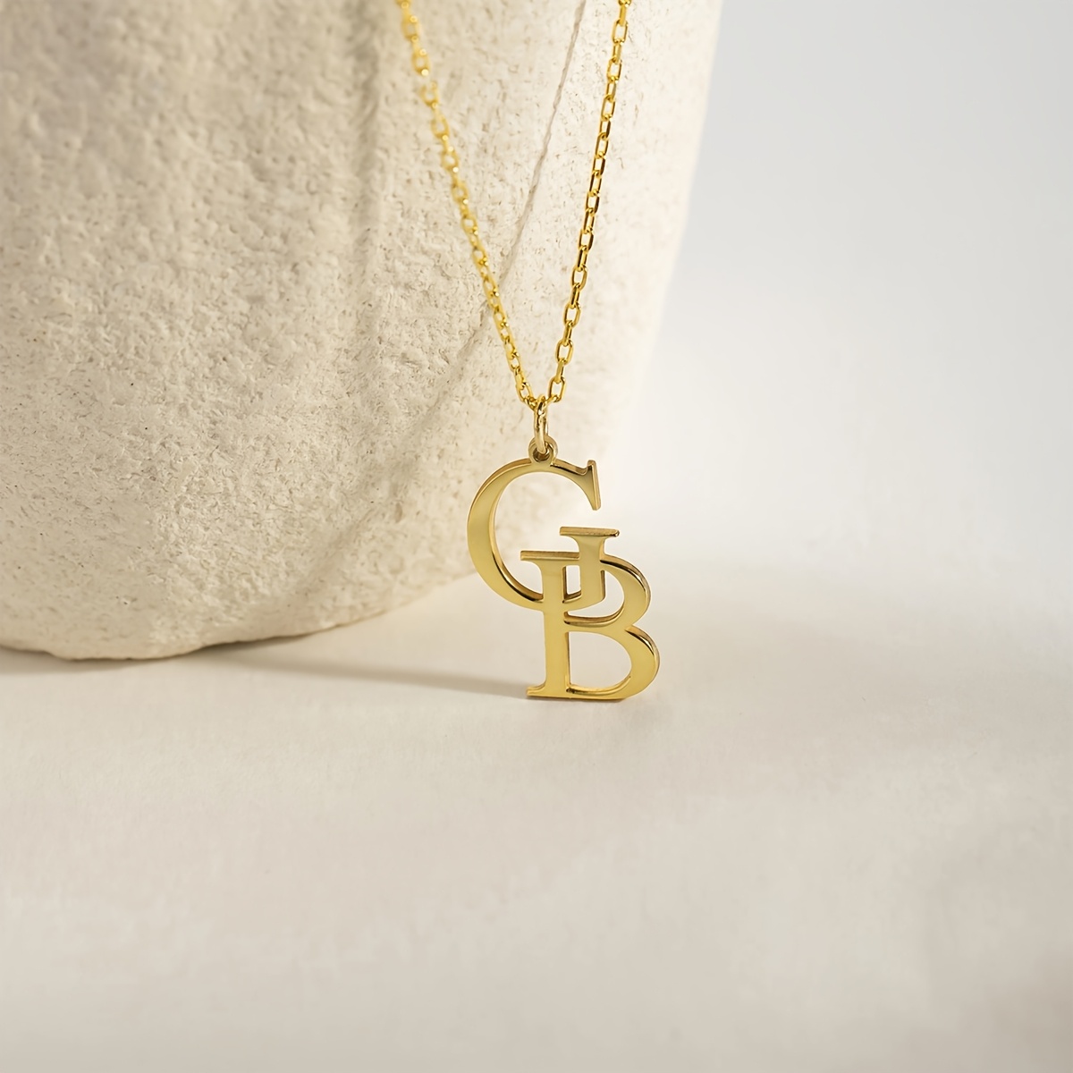 Women's Minimalist Uppercase Letter Pendant Necklace, Personalized