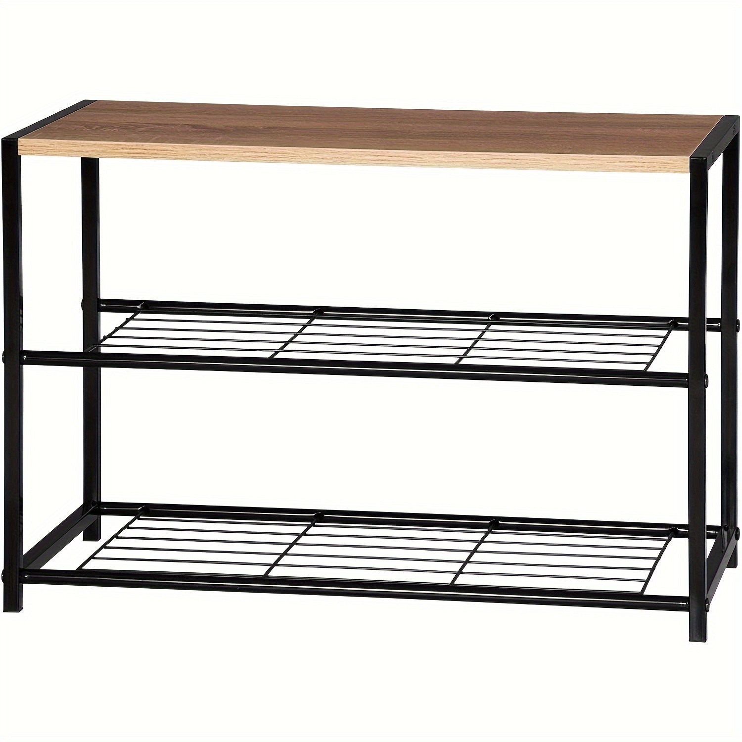 Image of 1pc Shoe Bench Shoe Rack With Seat Bathroom Shelf Shoe Rack Shoe Chest Of Drawers Shoe Rack Organiser Bench With 2 Shelves For . 6 Pairs Of Shoes, Wood Metal