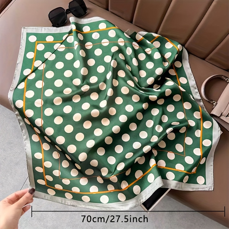 women's geometric polka dot scarf lightweight green white Temu