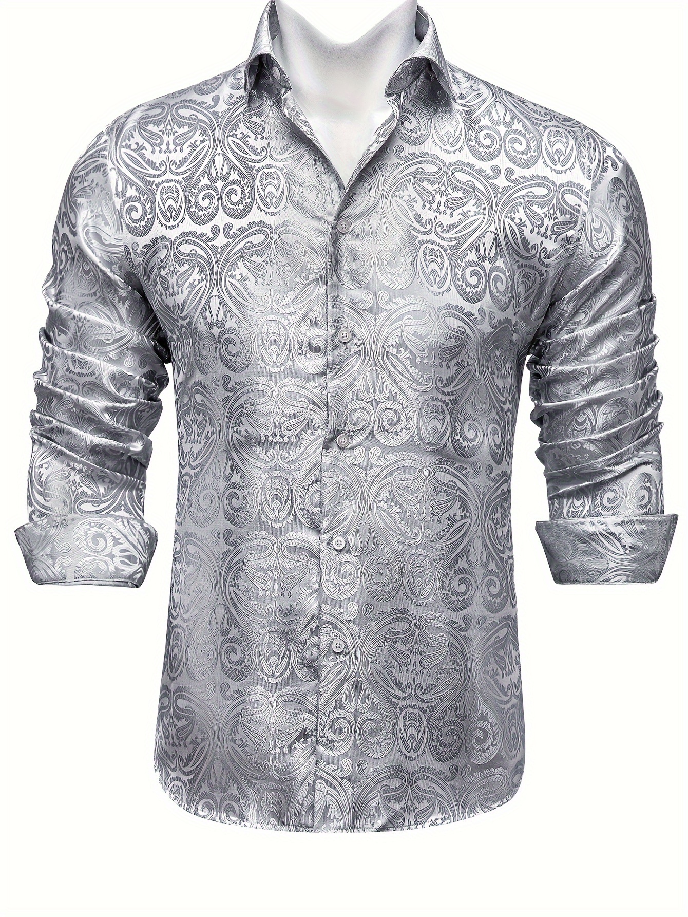 silver shirts for men sold on Temu United States
