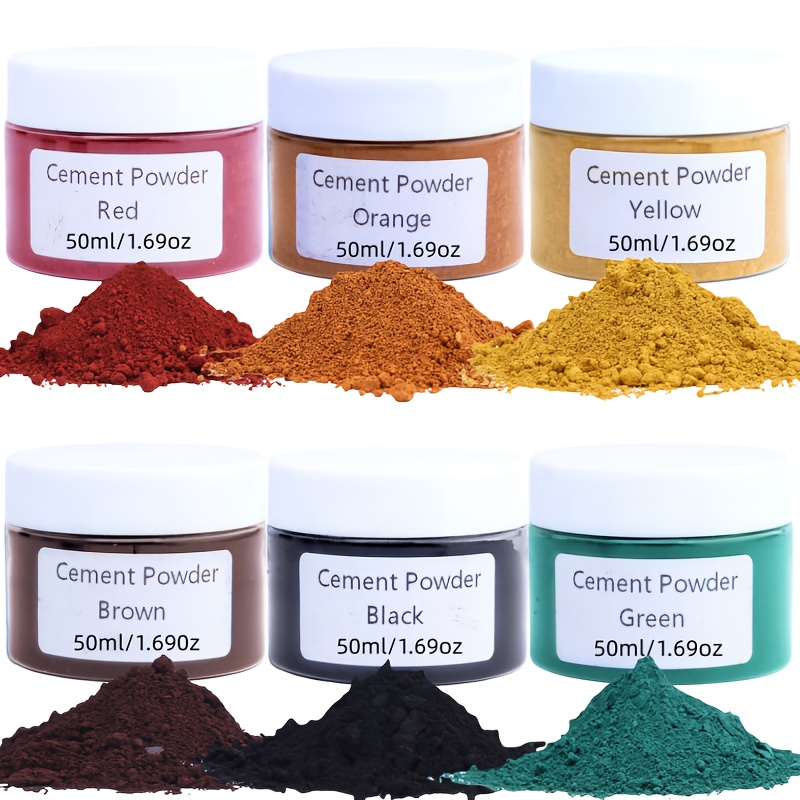 Image of 6 Colors/set (50ml/bottle), Gypsum Cement Powder Dye, Easy To Blend And Color, Gypsum Cement Coloring Dye, Water-based Colorant For Gypsum Cement And Plaster Staining Art Projects, Home Decoration Art