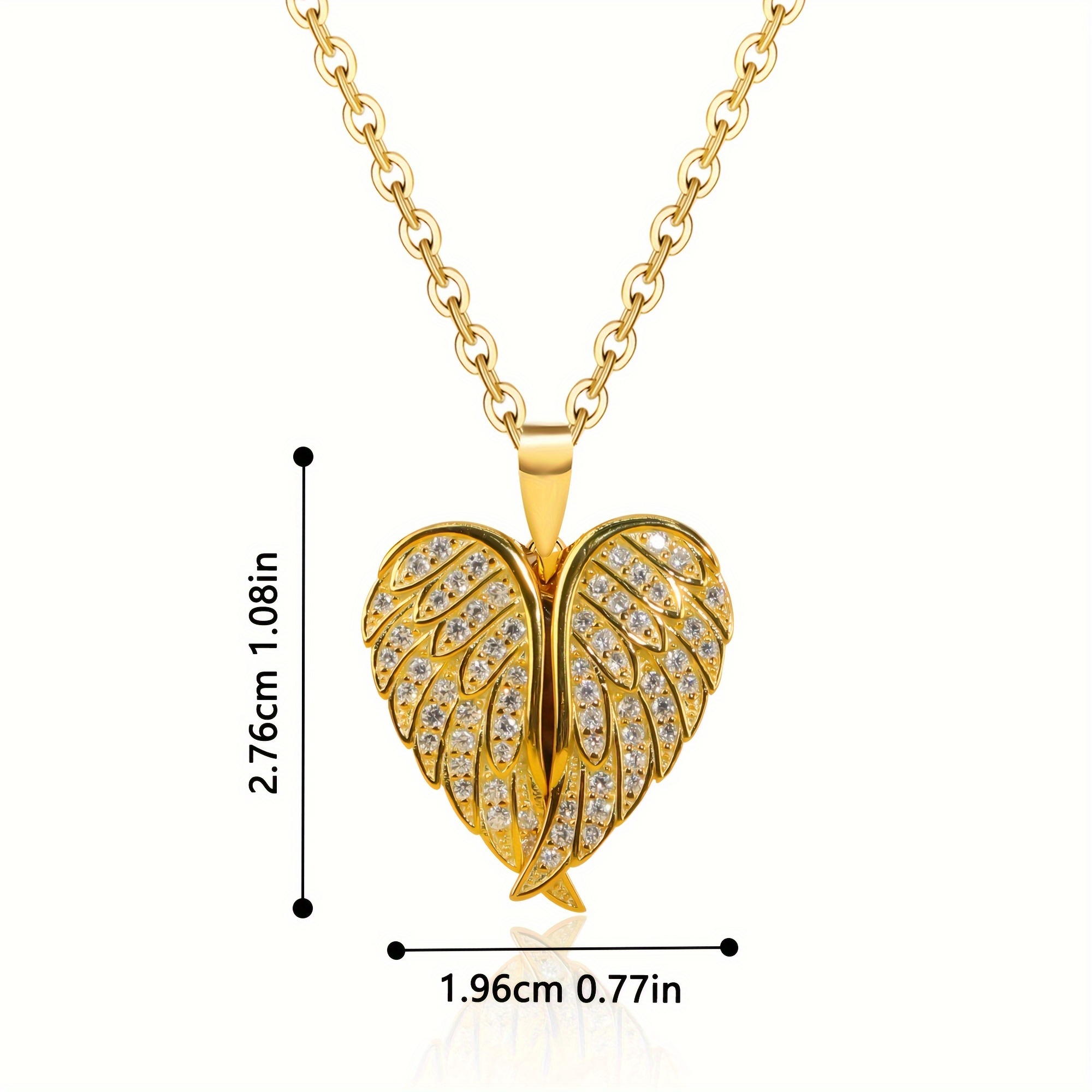 Personalized S925 Silver Angel Wings Heart Locket Necklace