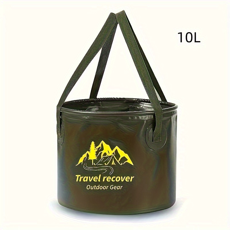 Image of Outdoor Foldable Water Bucket, Large Capacity Camping Portable Storage Bag, Travel Multi Functional Foot Soaking Bucket, Fishing Bucket