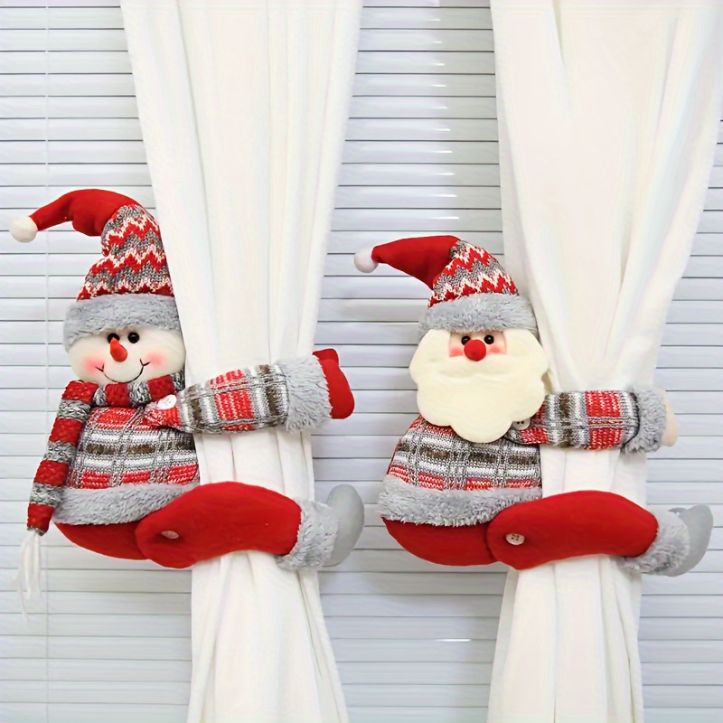 

2pcs Christmas Doll Set - , & Snowman Curtain Tie For And ,