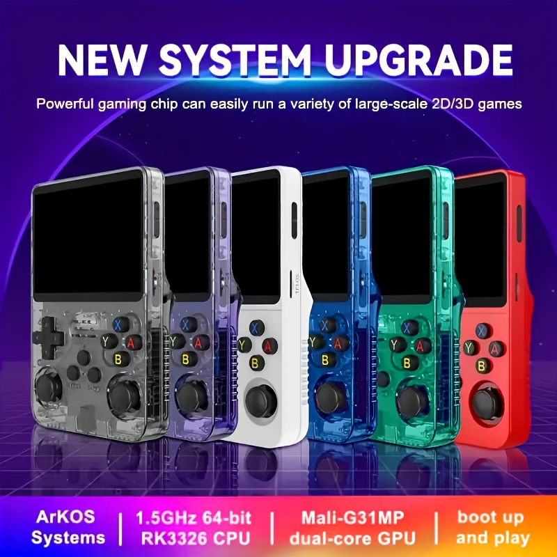 Open Source Handheld Game Console: 3D Joystick, 3.5-inch IP Screen, 64GB ArkOs System Storage, 20+ Emulators, Non-Wireless, ABS Material, USB Charging, Rechargeable Lithium Polymer Battery, ≤36V Operating Voltage, Portable Device
