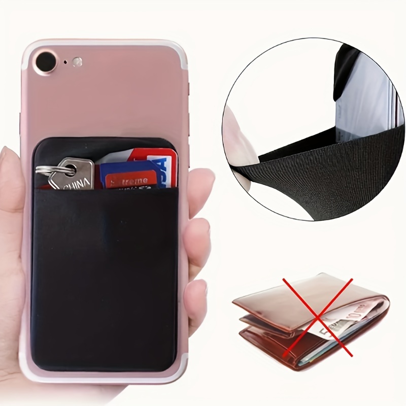 Iphone Cell Phone Card Holder Sticker Light Pink Silicone Credit