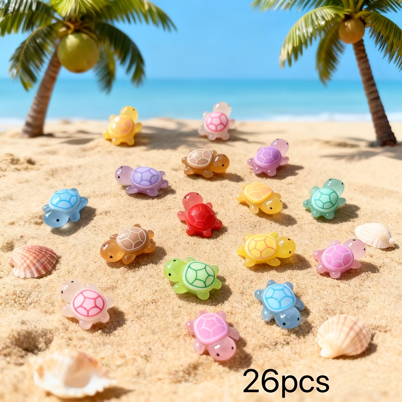 TEMU 26 Piezas de Tortugas Fosforescentes, Ideales para Halloween, Pascua, Acción de Gracias, Navidad, y Regalos de , Decoraciones Festivas, Adornos