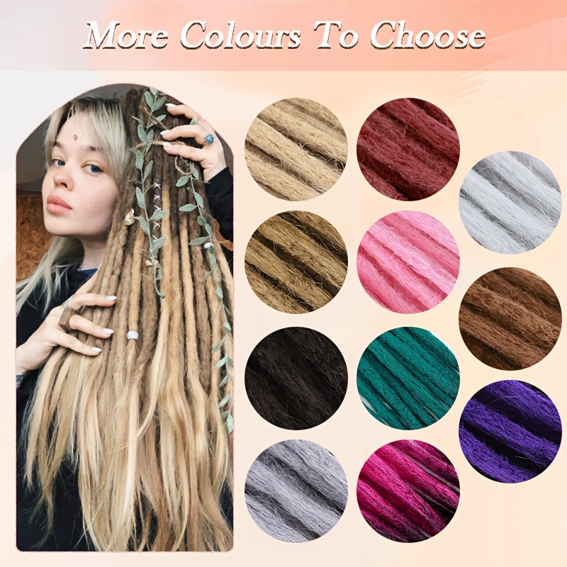 24 inch 3 packs hippie dreadlock extensions handmade crochet hair braids for women 15 strands synthetic locs with realistic texture and   design details 0