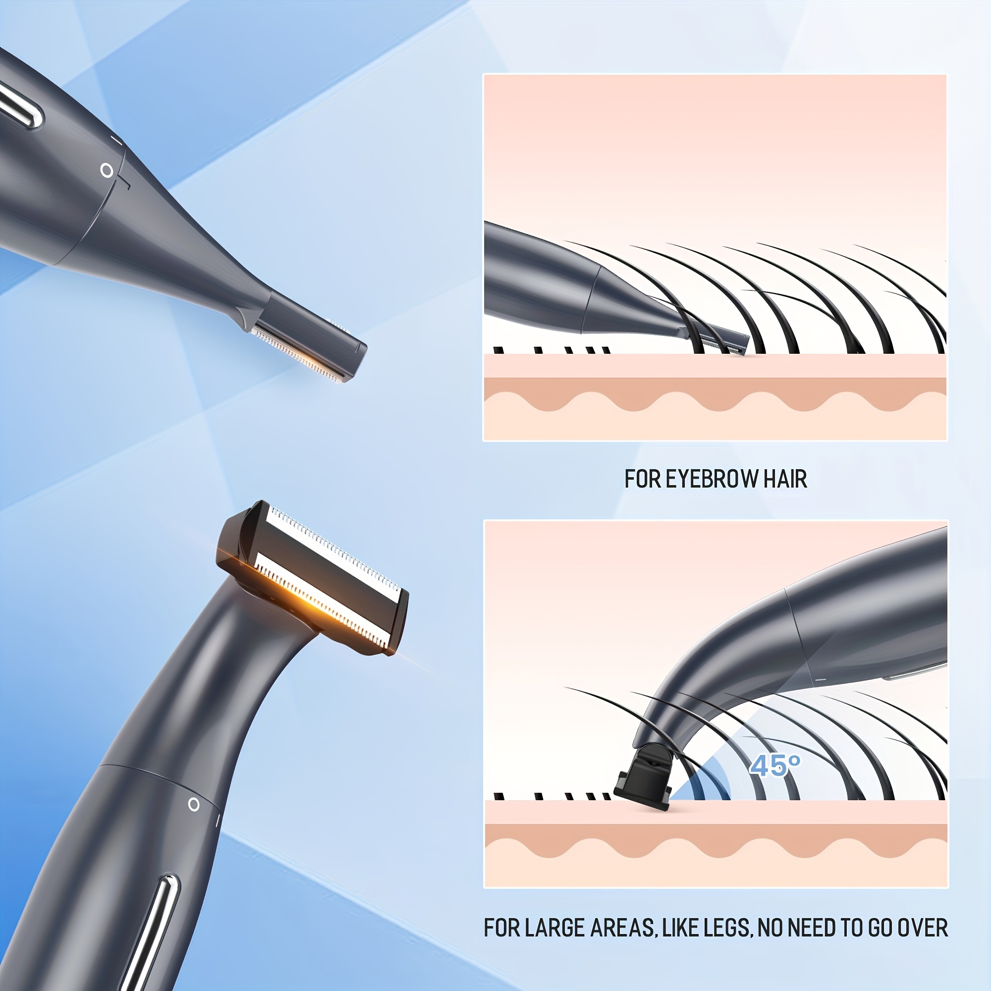   function trimmer 1 handle 6 different function blades womens bikini trimmer body and face electric shaver eyebrow ear and nose hair shaver wet and dry dual use beautician Product details 2