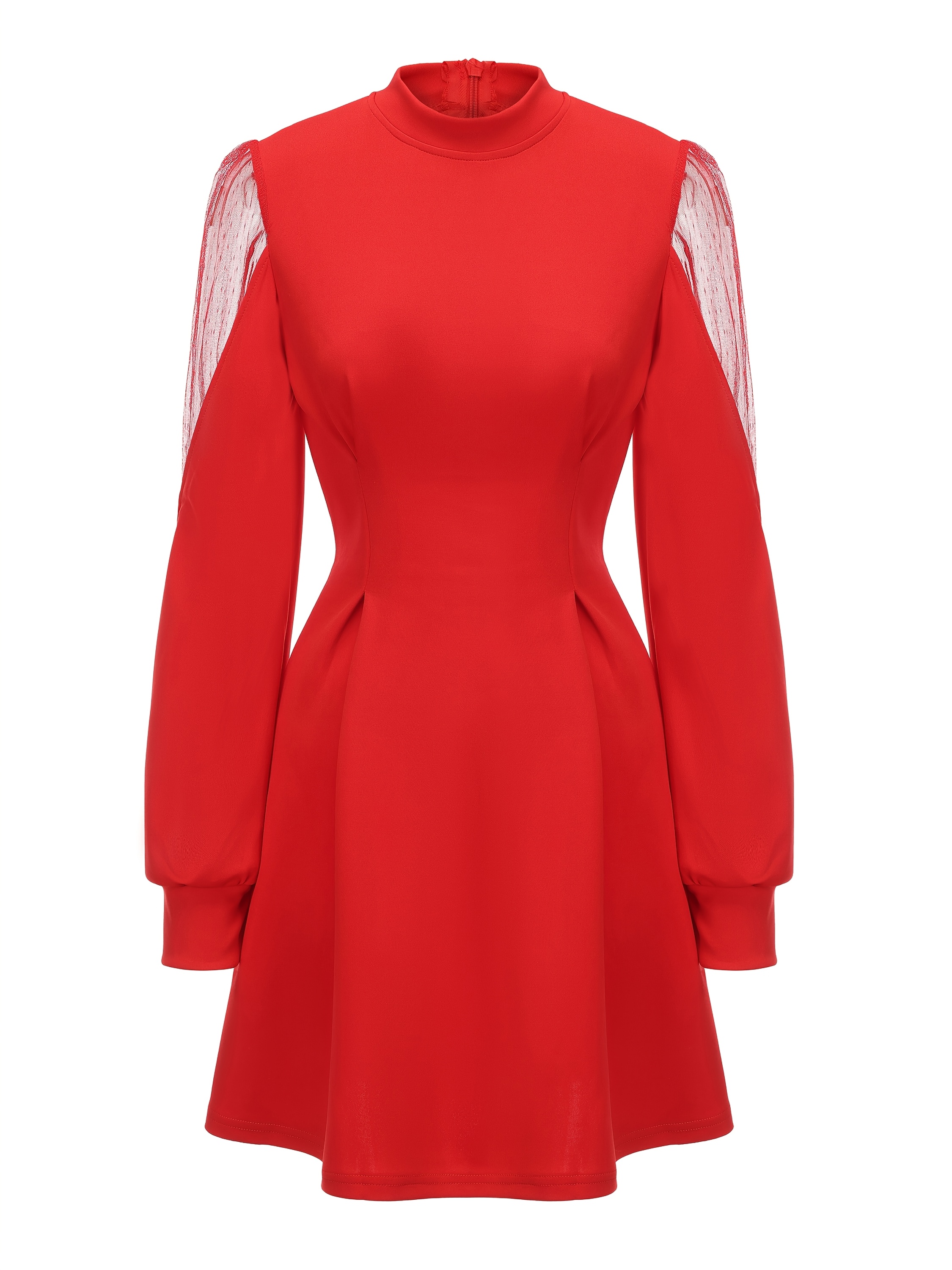 women's elegant long sleeve dress - burgundy, machine washable outfit,  flattering fit for fall/winter formal events & casual attire, long sleeve  formal dress, winter clothing, stretch fabric | Shop On Temu And