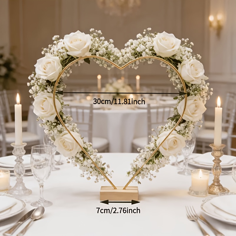 TEMU 1 Set/3 Sets Of -shaped Wreath Bases, Wooden Base With , Table Centerpiece For Weddings, Bridal Showers, Anniversaries, Birthday Parties,
