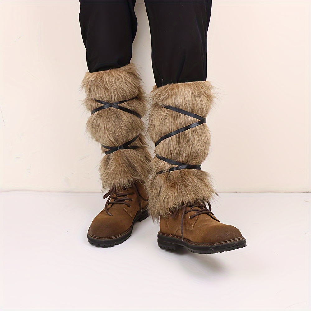 TEMU Fur Tight Boot Covers Leg Covers, Halloween Christmas Costume Accessories, Medieval Live Action Role Playing Renaissance Role Playing Props