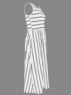 striped print crew neck tank dress casual sleeveless pockets dress for spring summer womens clothing