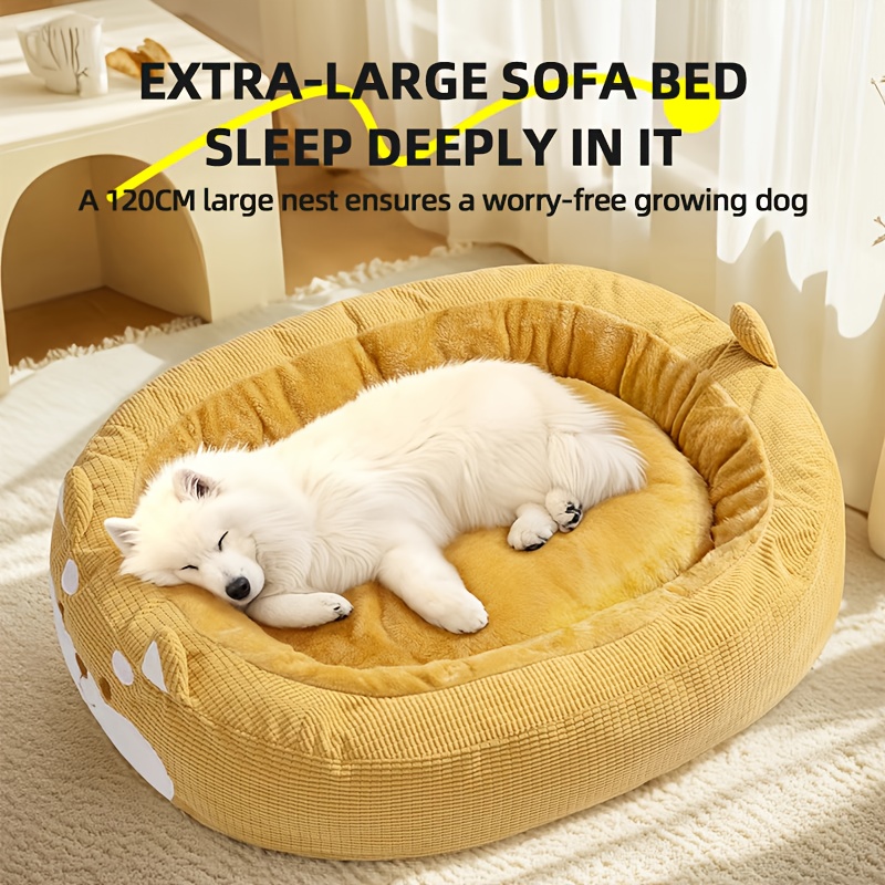 extra large dog bed - heavy-duty removable washable pet mattress with non-slip bottom,   oval dog bed for labrador, golden retriever, large breeds - easy-clean polyester bedding for hardwood floors & carpets,   resting spot,   design, durable construction, labrador owners Product details 3