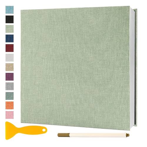 fabric album 28x27cm self photo book 40 sheets double sided linen hardcover diy anniversary memory book with metal pen for multiple colors