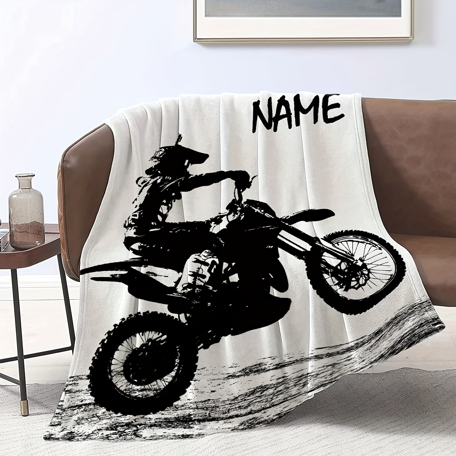 

Custom Motorcycle Print Blanket - Allergy-friendly, Tear-resistant Flannel Throw For Couch, Bed, Office & Travel - Perfect Personalized Gift For Adults & Couples