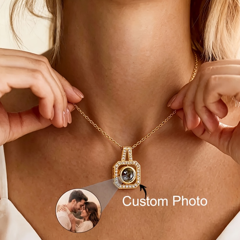 Custom Photo Projection Necklace with Stainless Steel Pendant