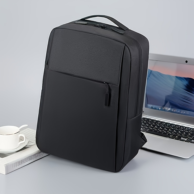 duurzame waterdichte laptop rugzak met professionele uitstraling - stijlvolle zwarte oxford stof, ideaal voor reizen & dagelijks woon-werkverkeer, compatibel met laptops en notebooks, comfortabele gewatteerde schouderbanden 2