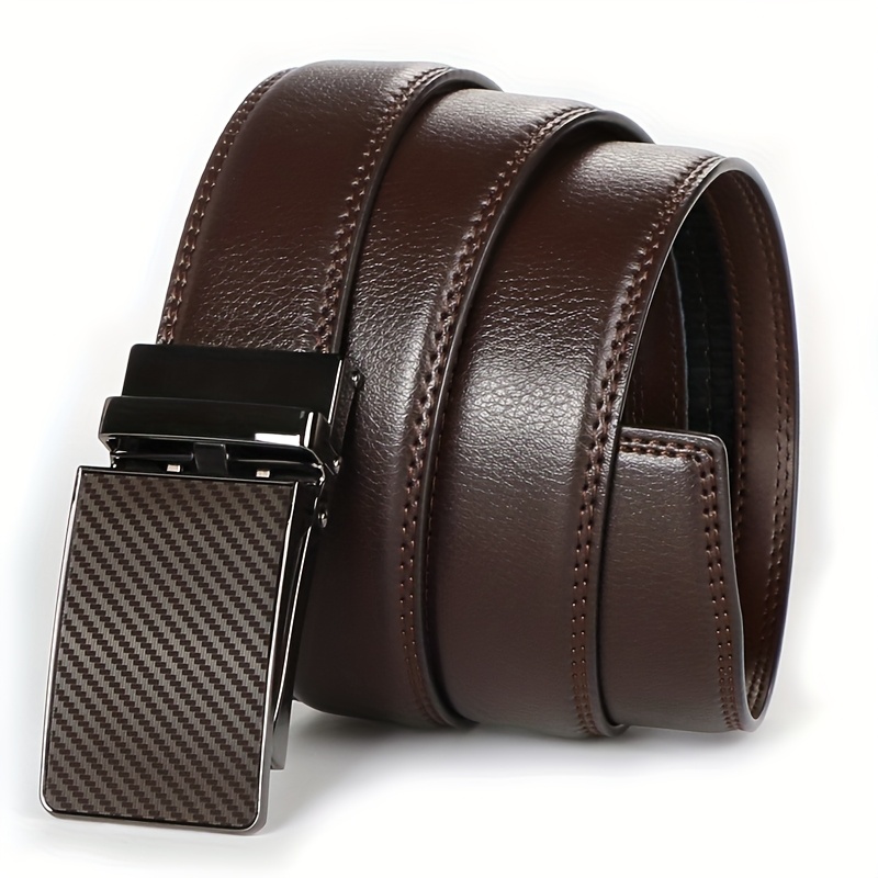 2pcs Stylish Cowhide Belts with Automatic Buckles for Everyday Use