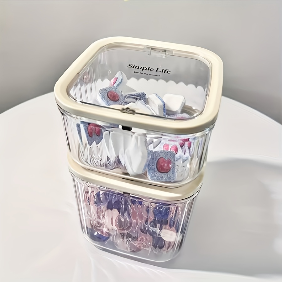 

Clear Plastic Storage Container For Beads, Powders, And Pod Laundry Detergent - Household Easy View Organizer, Sewing Storage