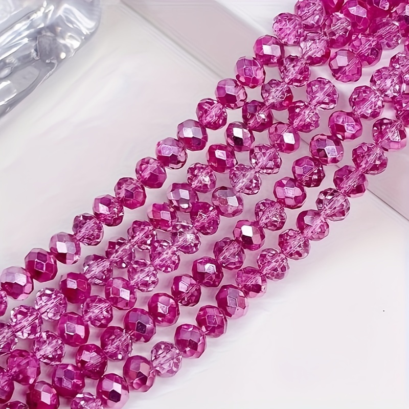 

6/8mm Purple Glass Beads Handmade Diy Jewelry Accessories Rose Red Flat Beads Accessories
